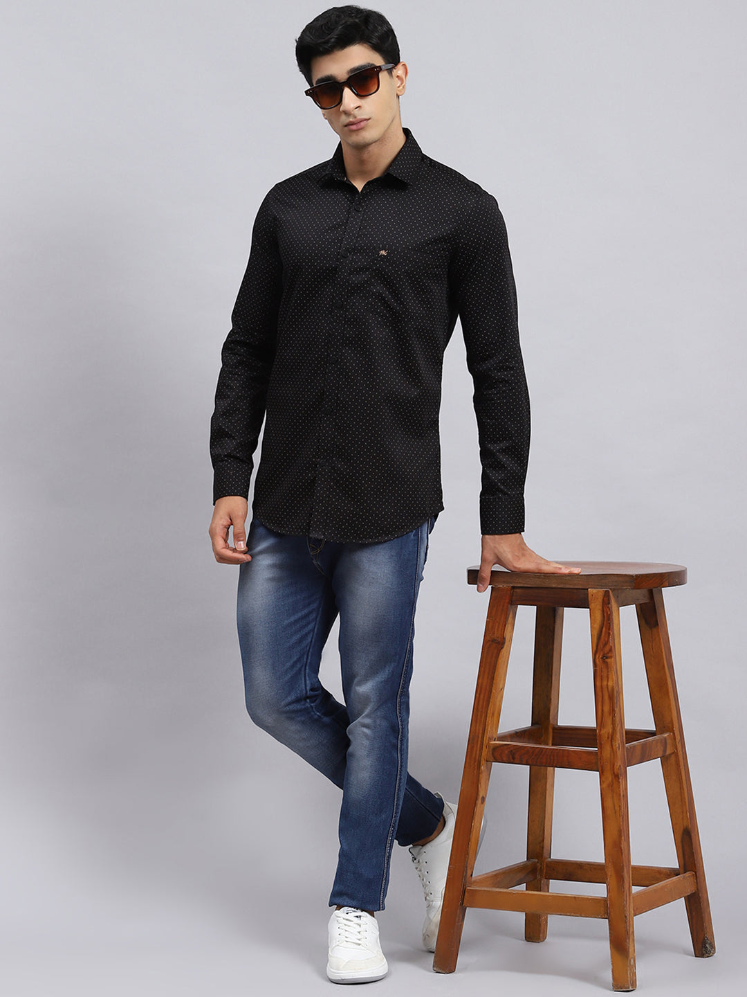 Men Black Printed Shirt