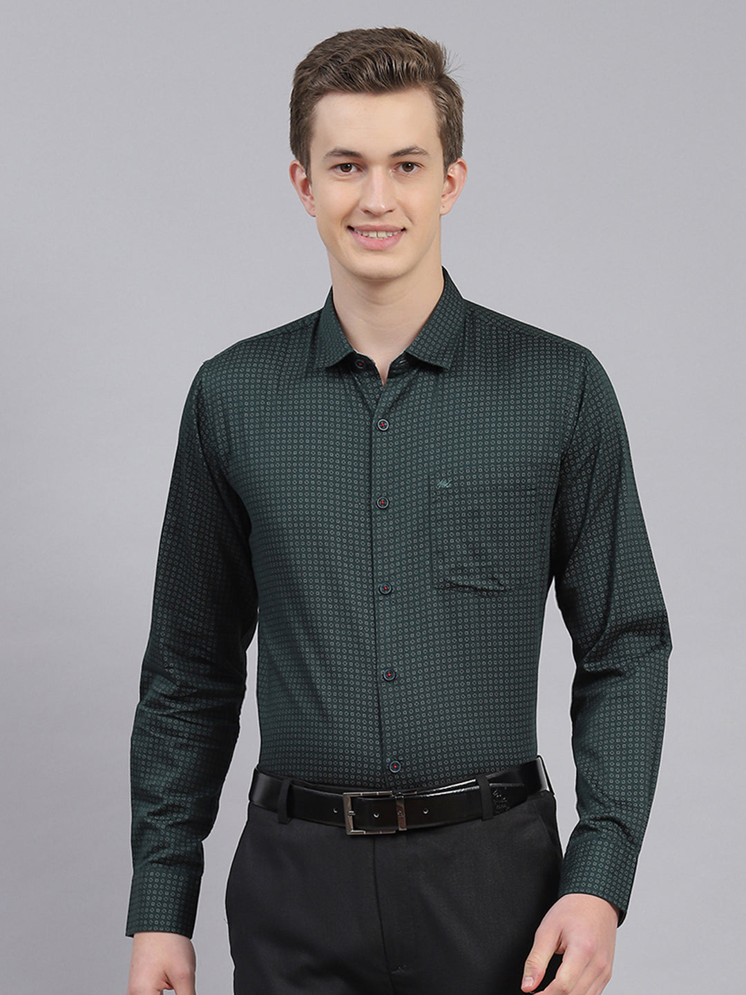 Men Green Printed Shirt