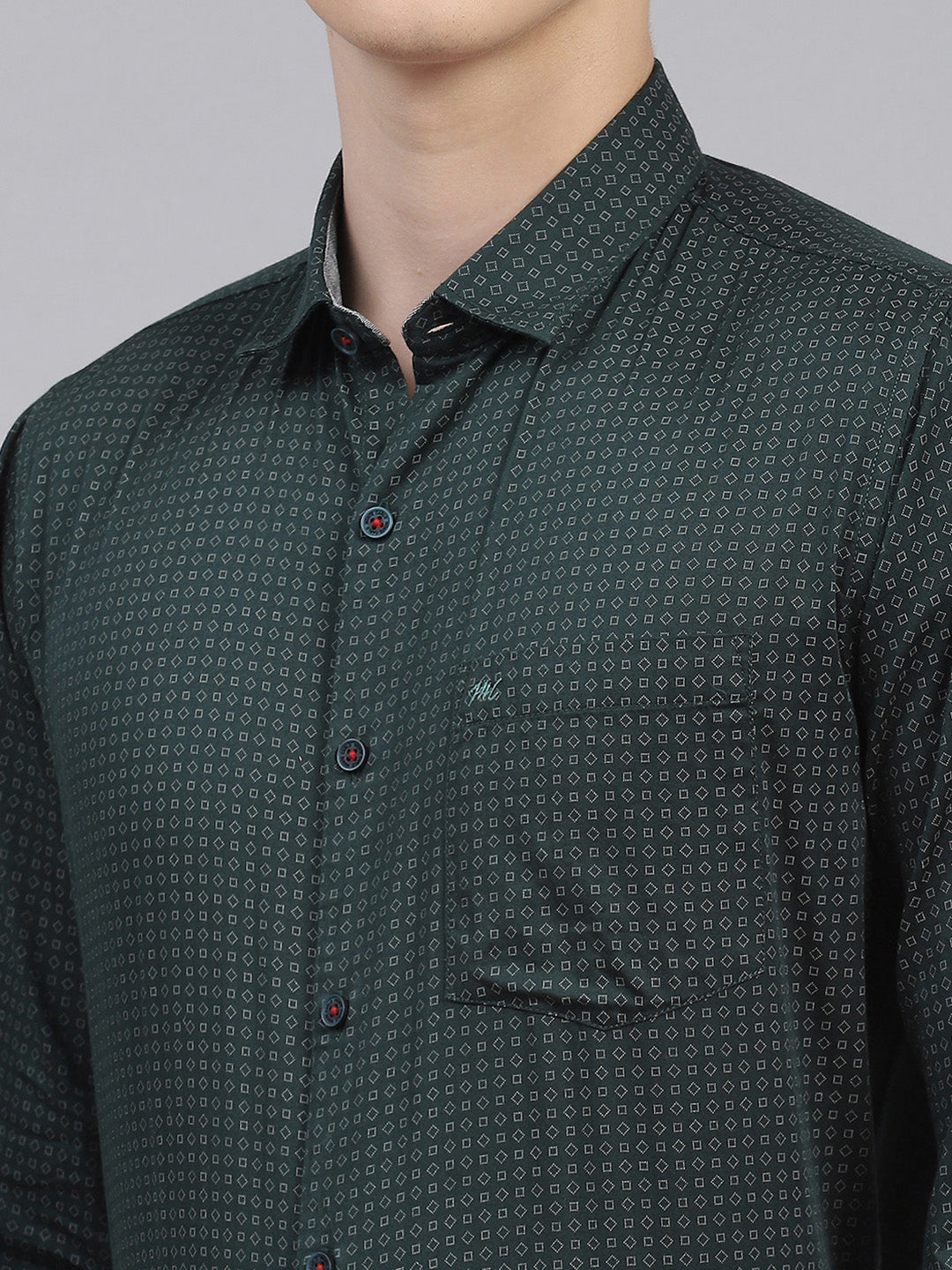 Men Green Printed Shirt