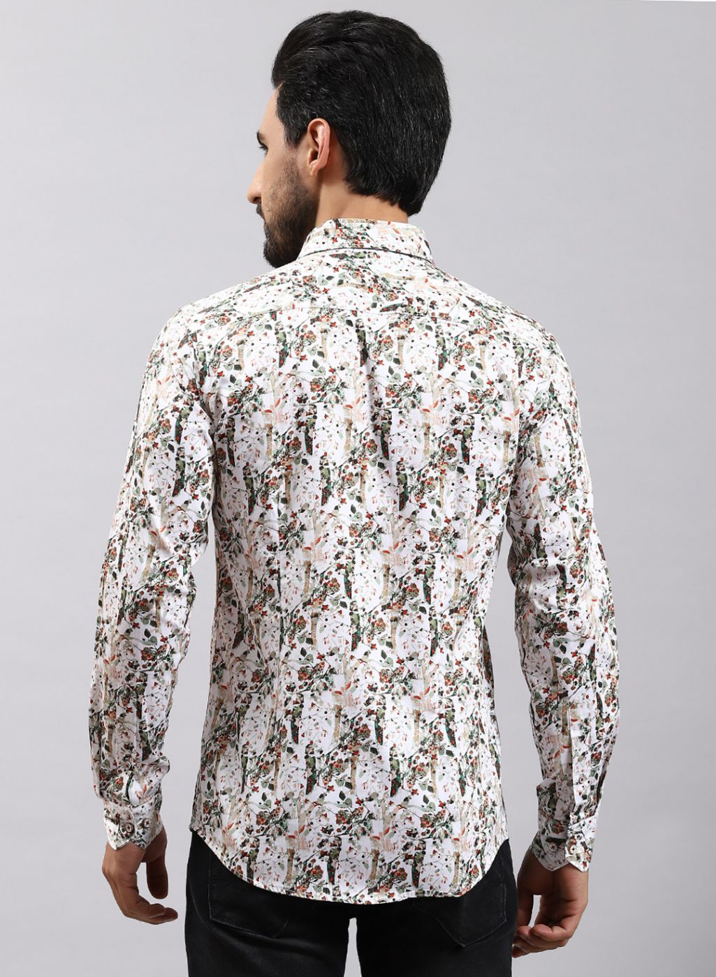 Men Green Printed Pure Cotton Shirt