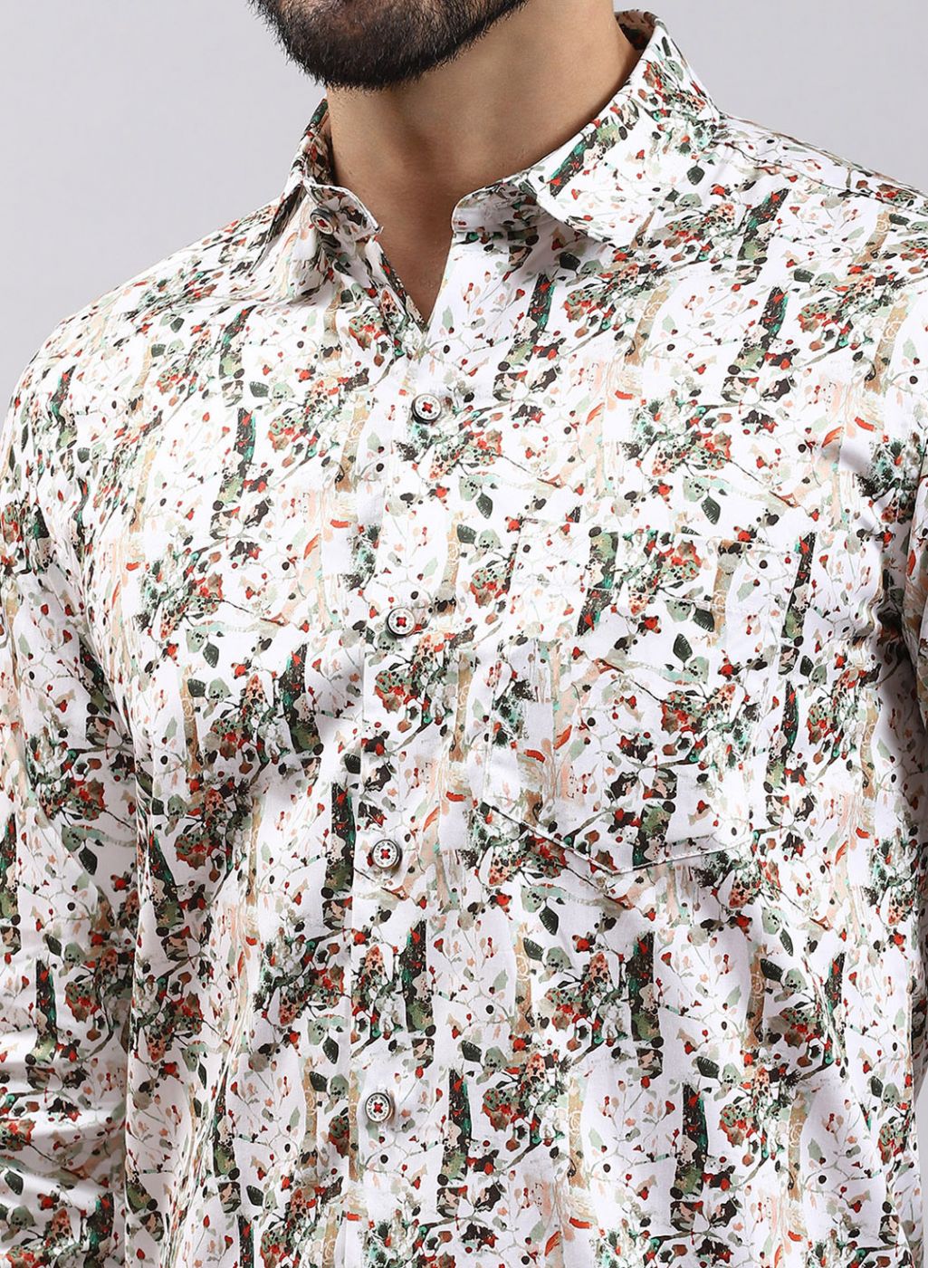 Men Green Printed Pure Cotton Shirt