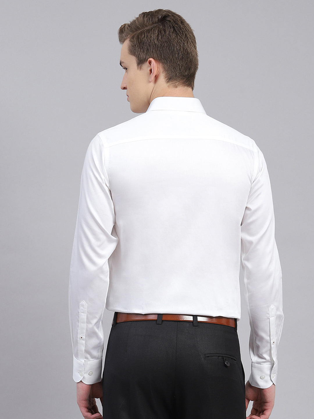 Men White Solid Shirt