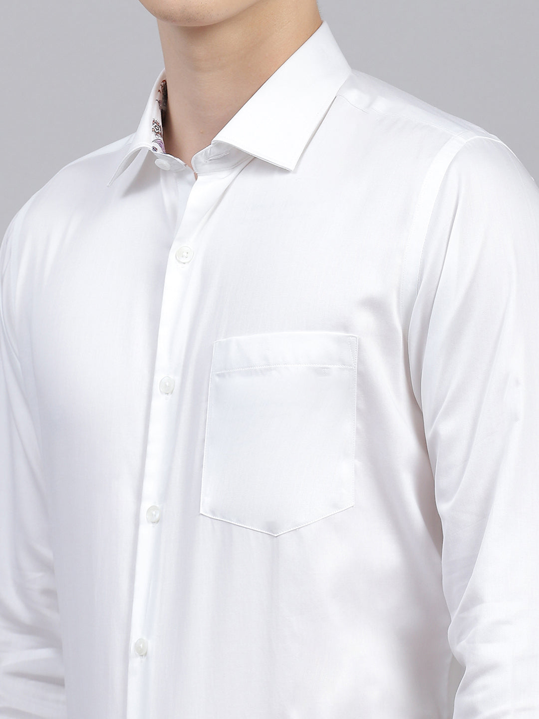 Men White Solid Shirt