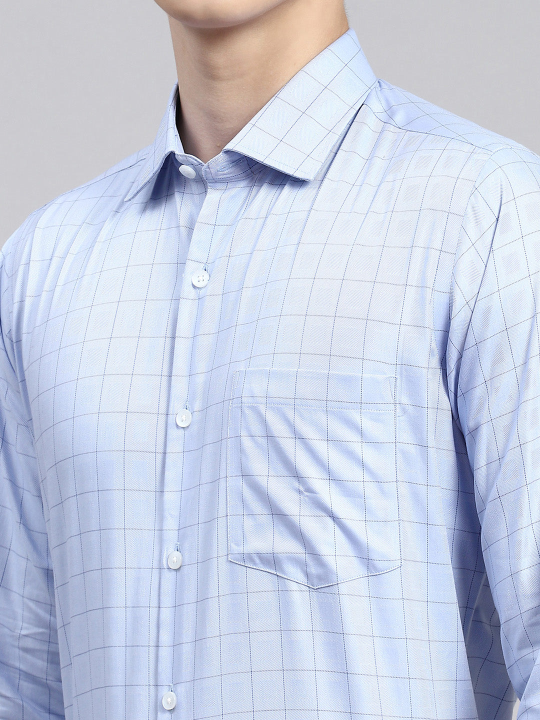 Men Sky Blue Printed Shirt