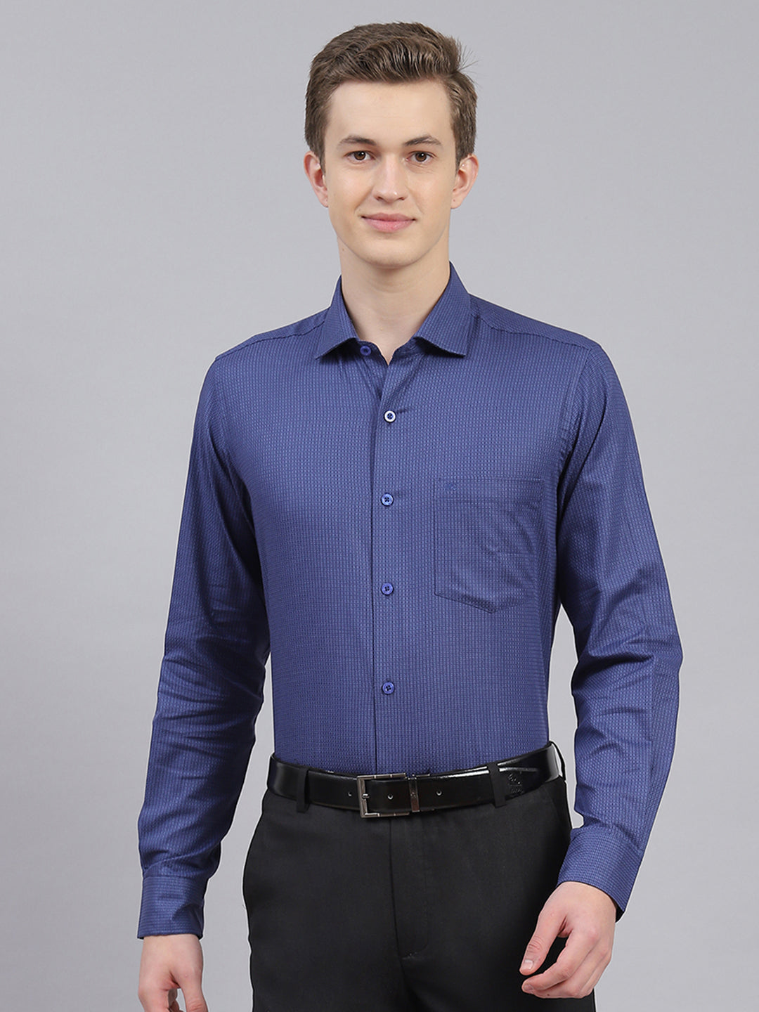 Men Navy Blue Printed Shirt