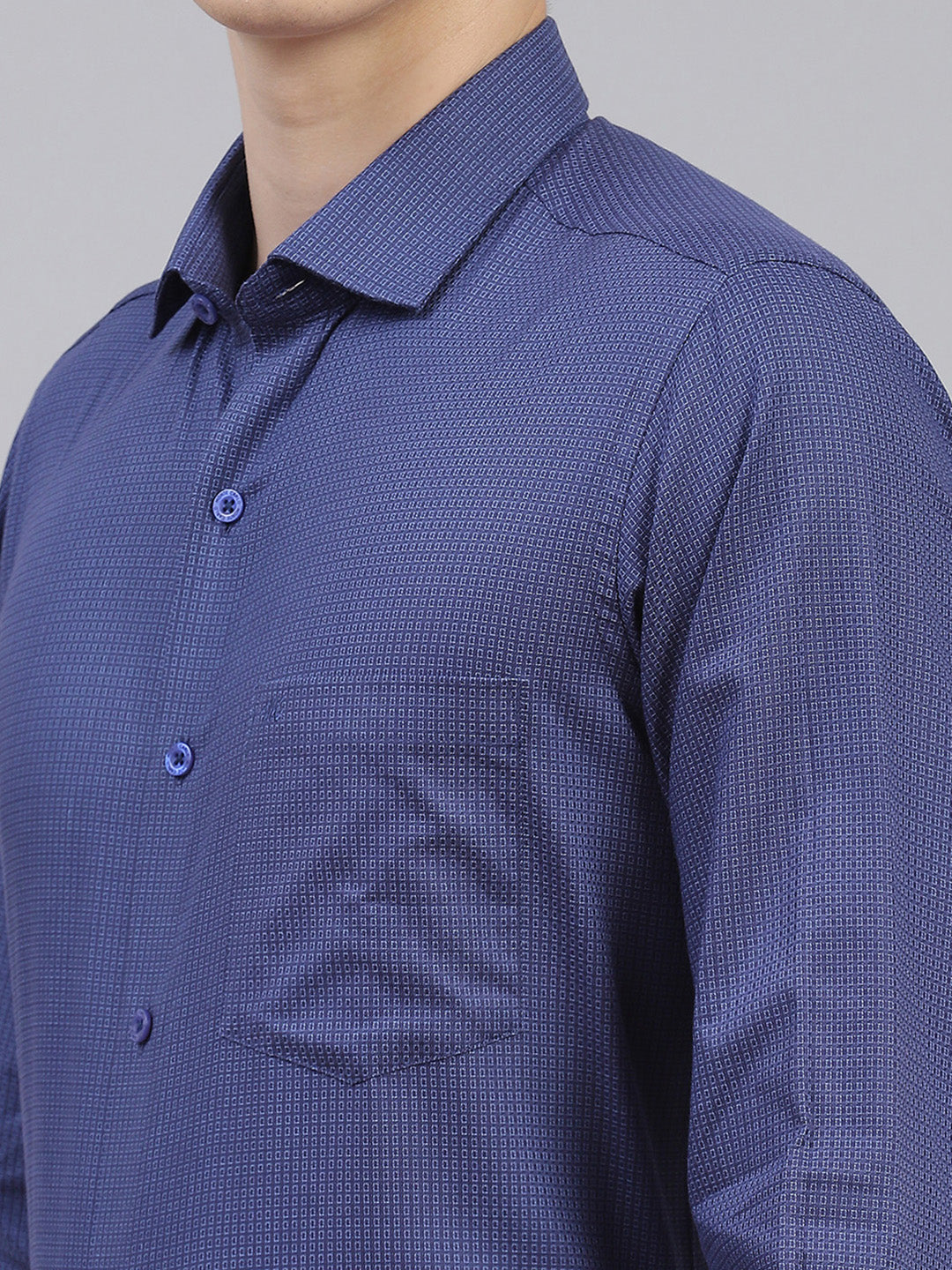 Men Navy Blue Printed Shirt