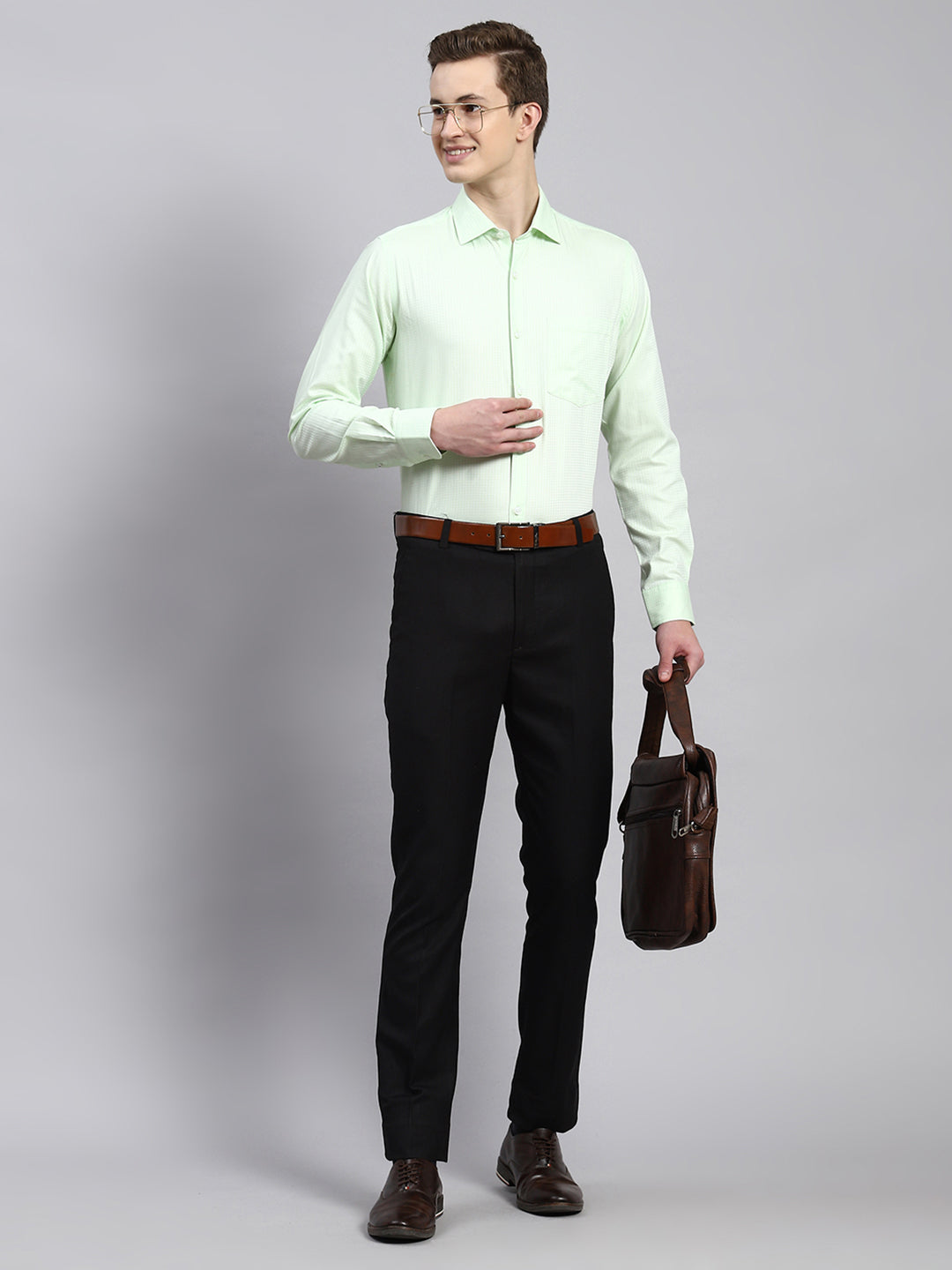 Men Sea Green Printed Shirt