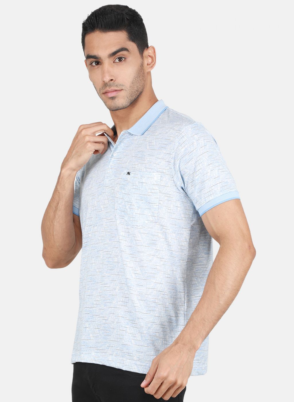 Men Sky Blue Printed T-Shirt