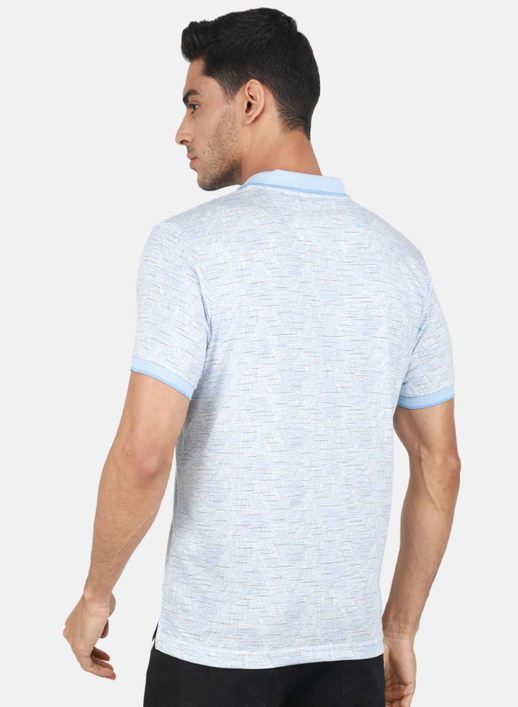 Men Sky Blue Printed T-Shirt