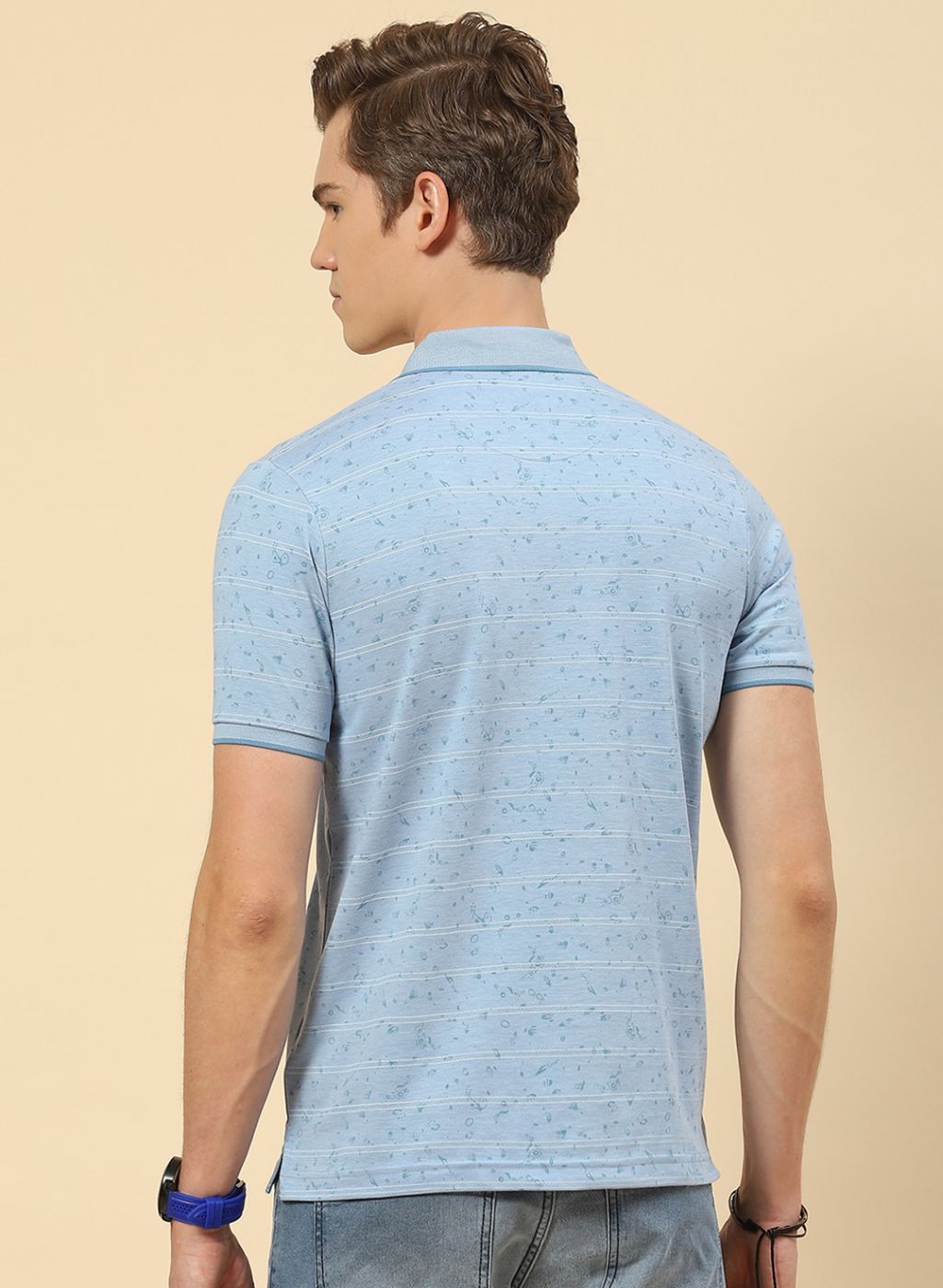 Men Blue Printed T-Shirt