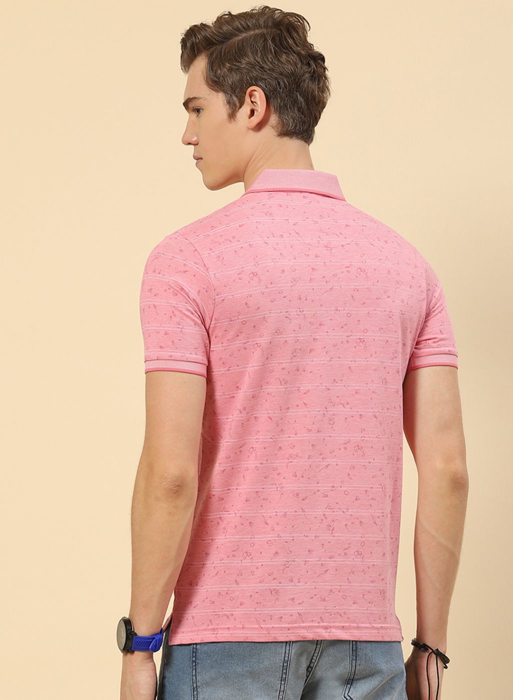 Men Pink Printed T-Shirt