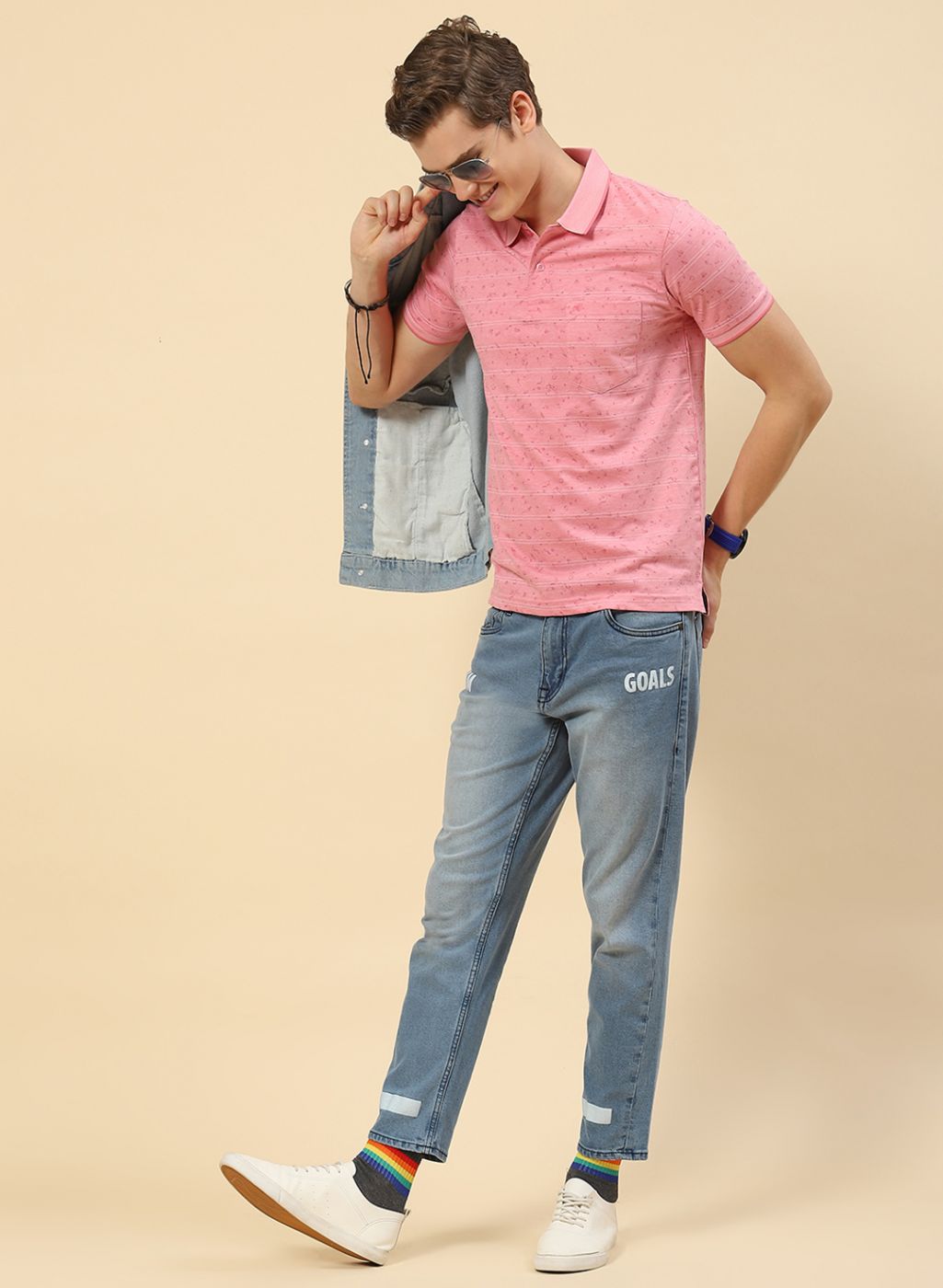 Men Pink Printed T-Shirt