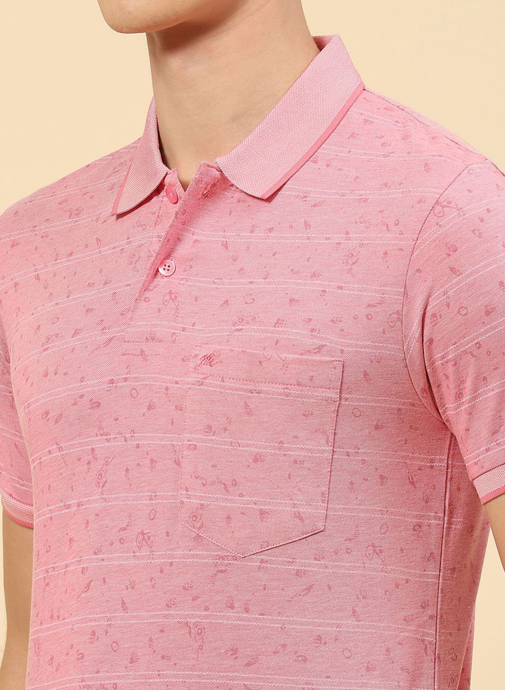 Men Pink Printed T-Shirt