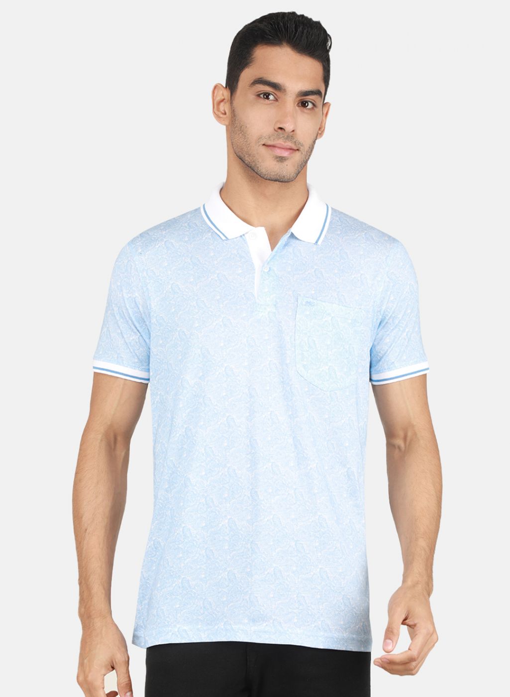 Men Sky Blue Printed T-Shirt