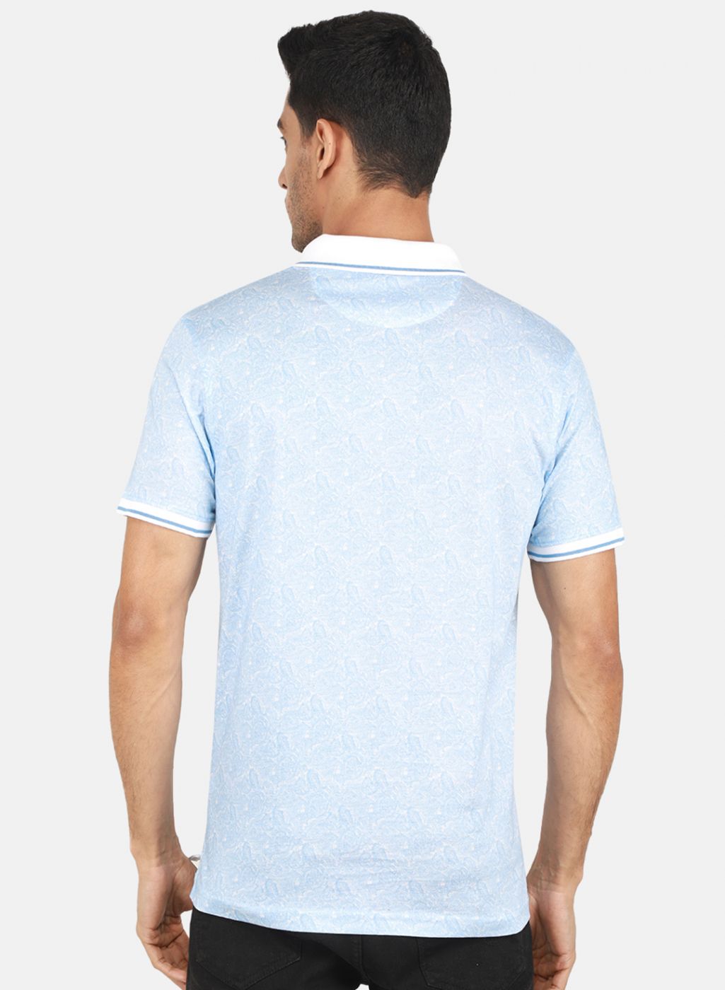 Men Sky Blue Printed T-Shirt