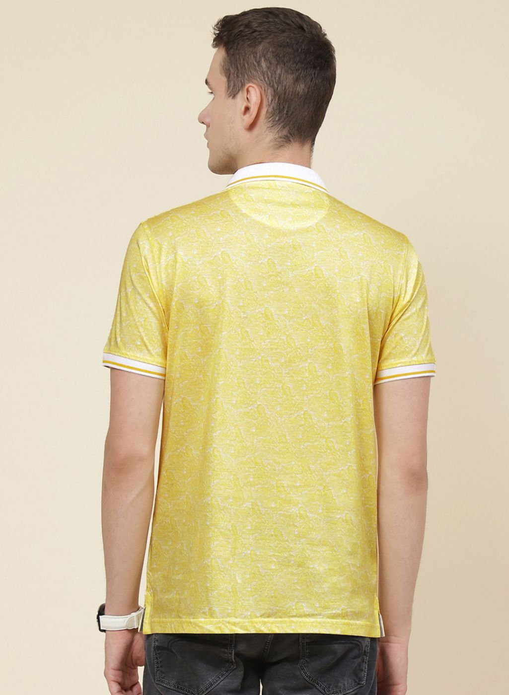 Men Yellow Printed T-Shirt