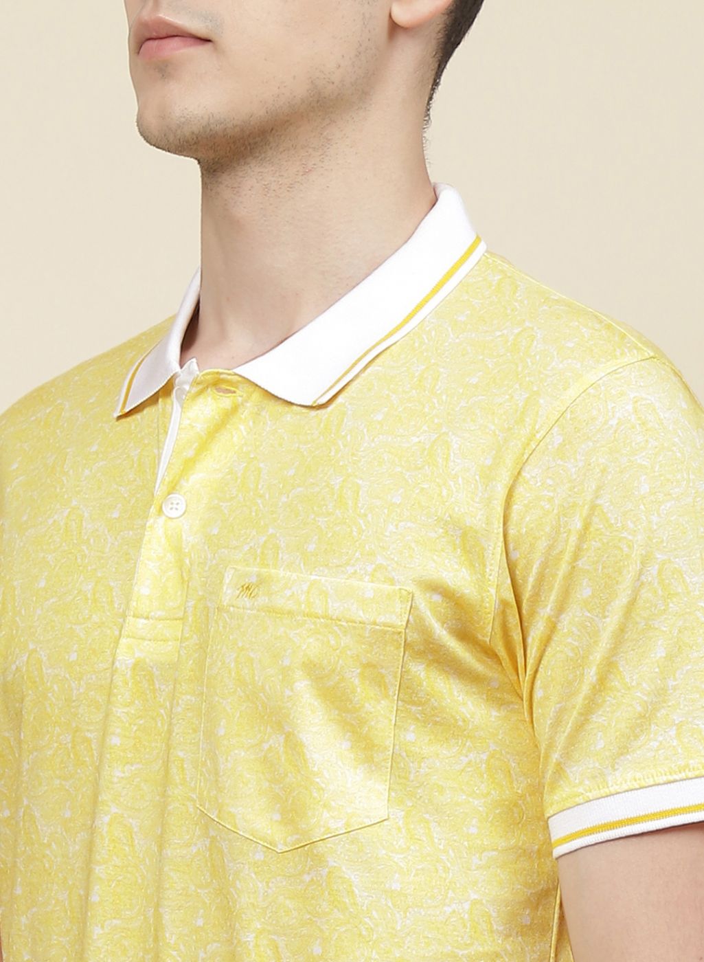 Men Yellow Printed T-Shirt