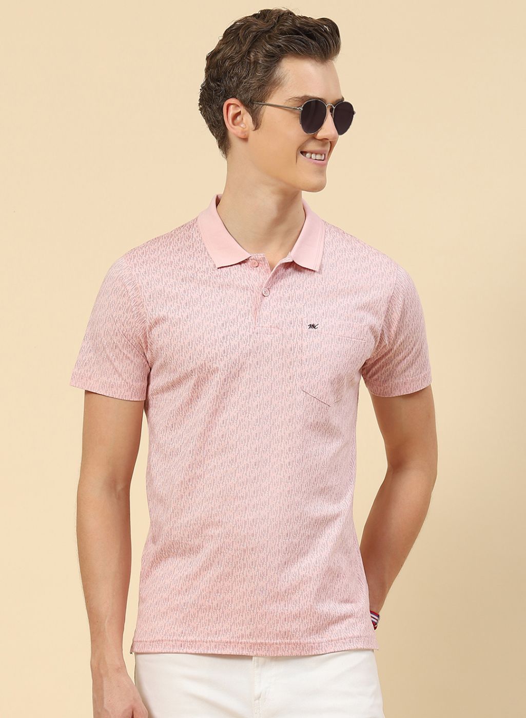 Men Pink Printed T-Shirt