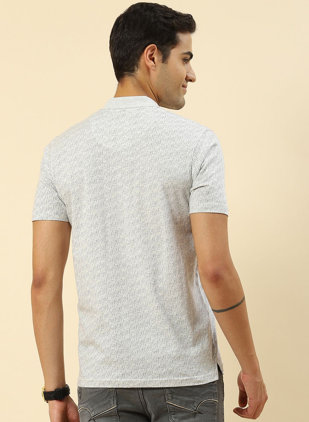 Men Grey Printed T-Shirt