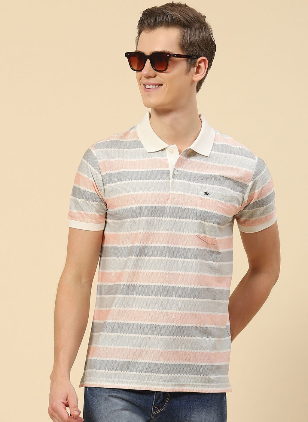 Men Peach Printed T-Shirt