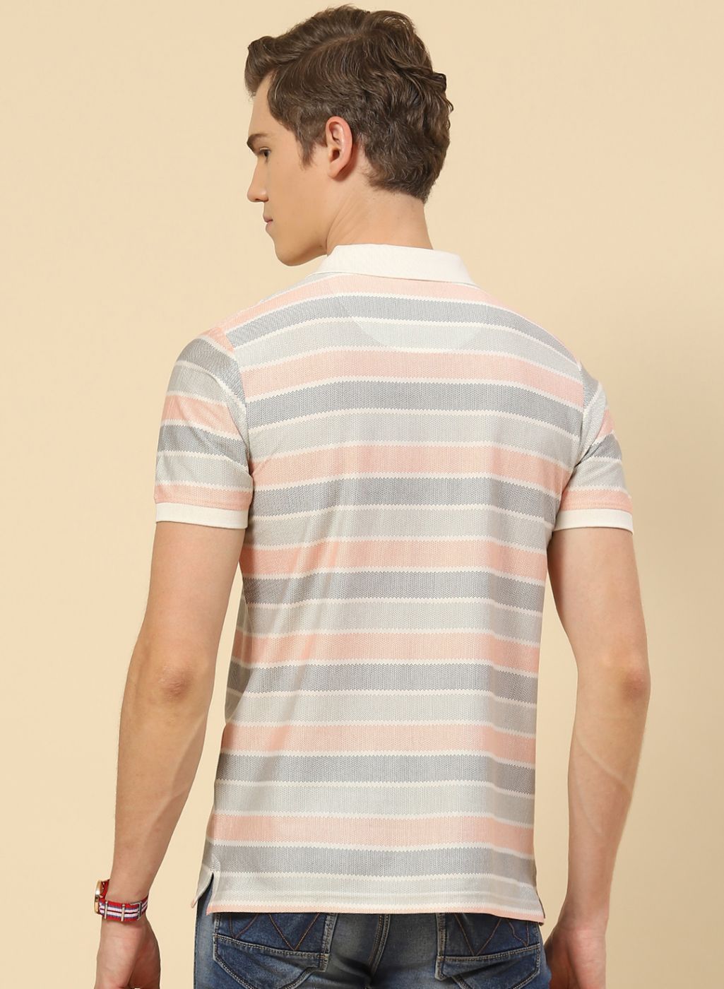 Men Peach Printed T-Shirt