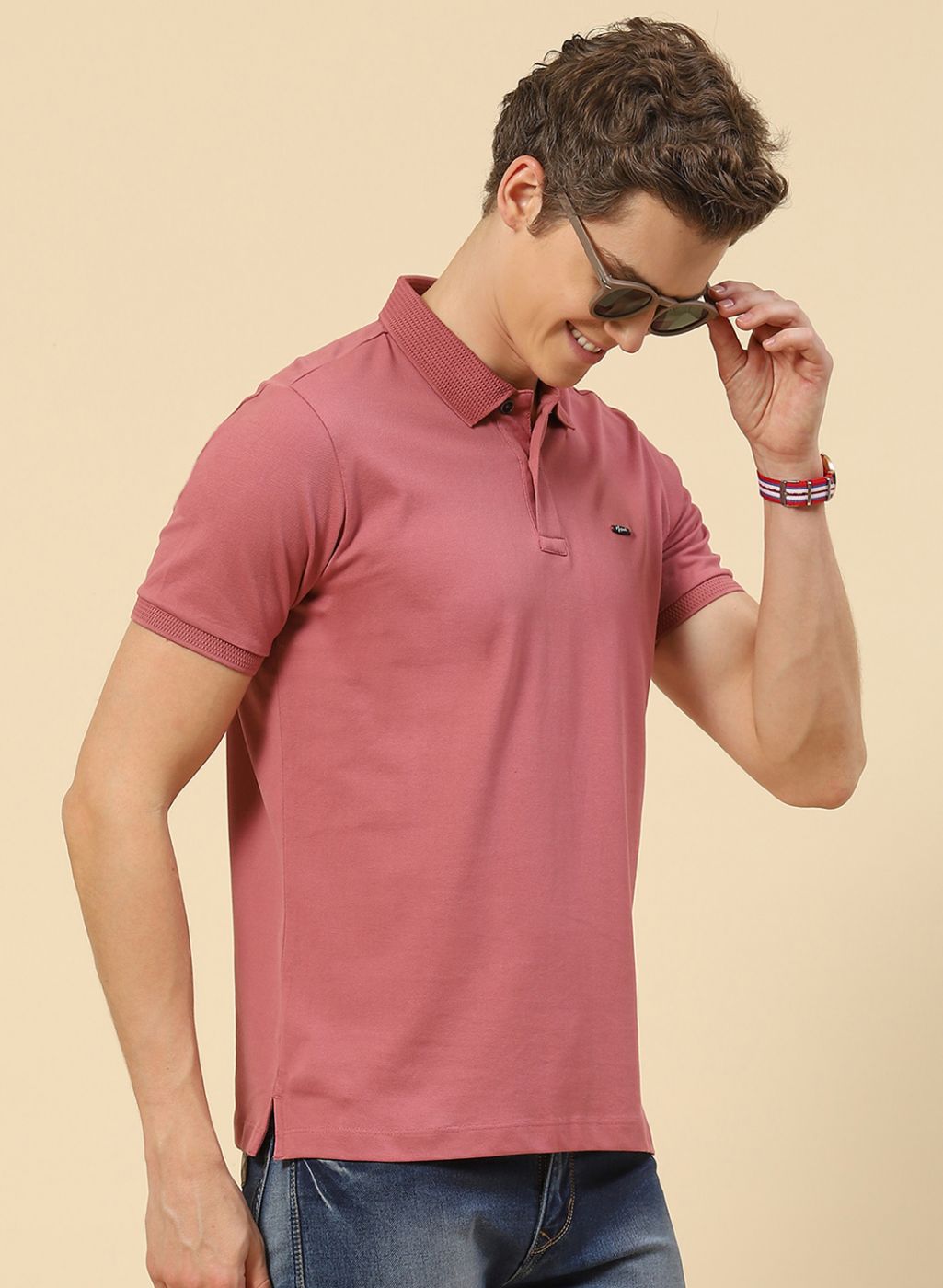 Men Pink Printed T-Shirt