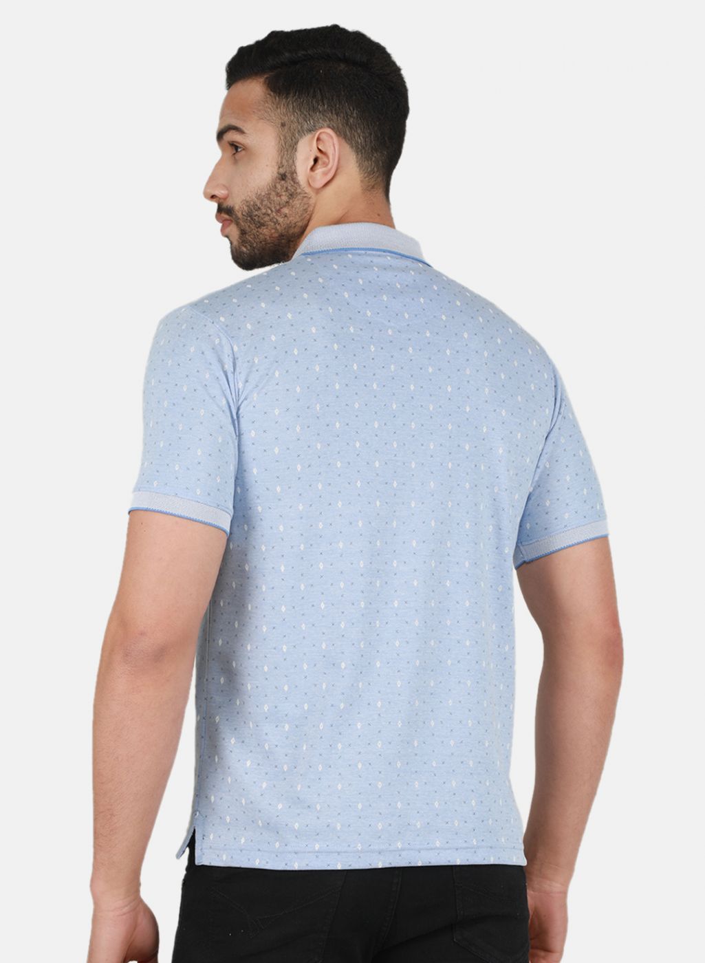 Men Sky Blue Printed T-Shirt