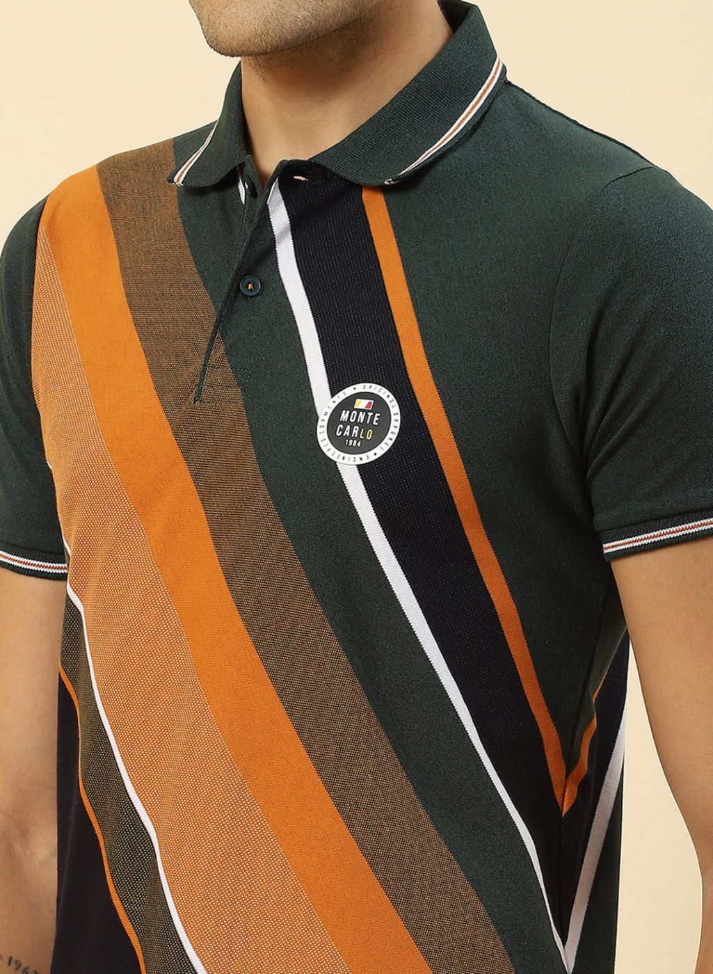 Men Olive Stripe T-Shirt