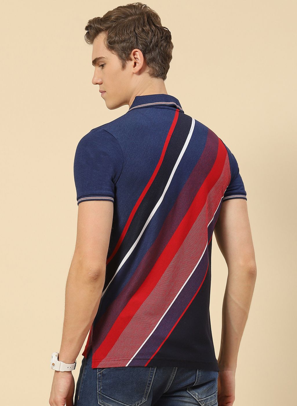 Men Blue Stripe T-Shirt