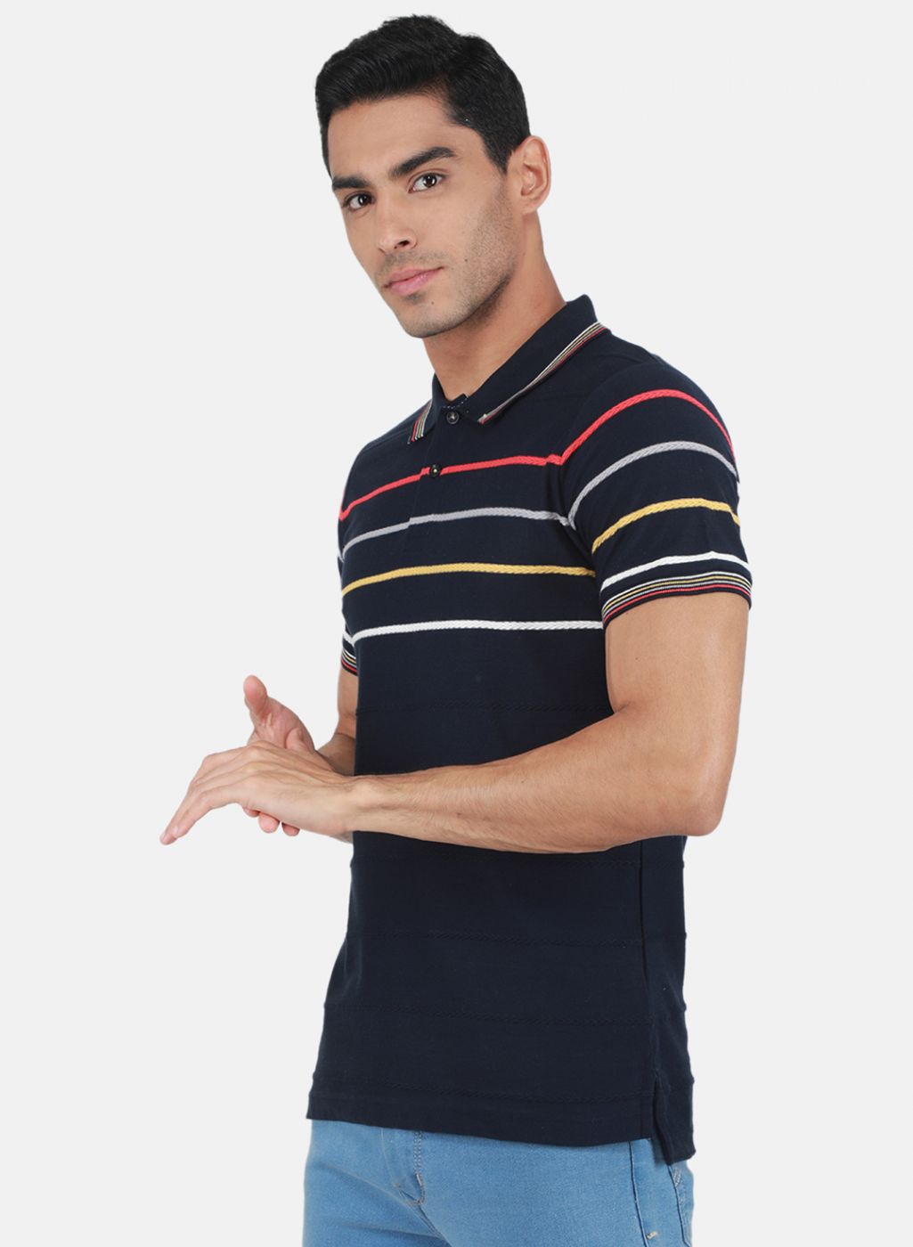 Men NAvy Blue Printed T-Shirt