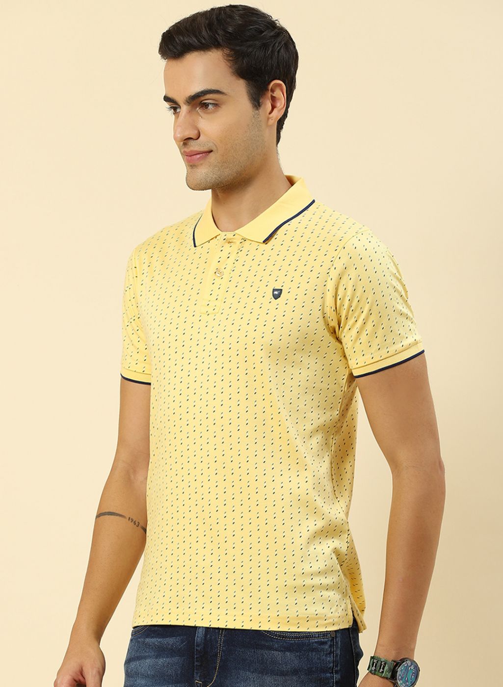 Men Yellow Printed T-Shirt