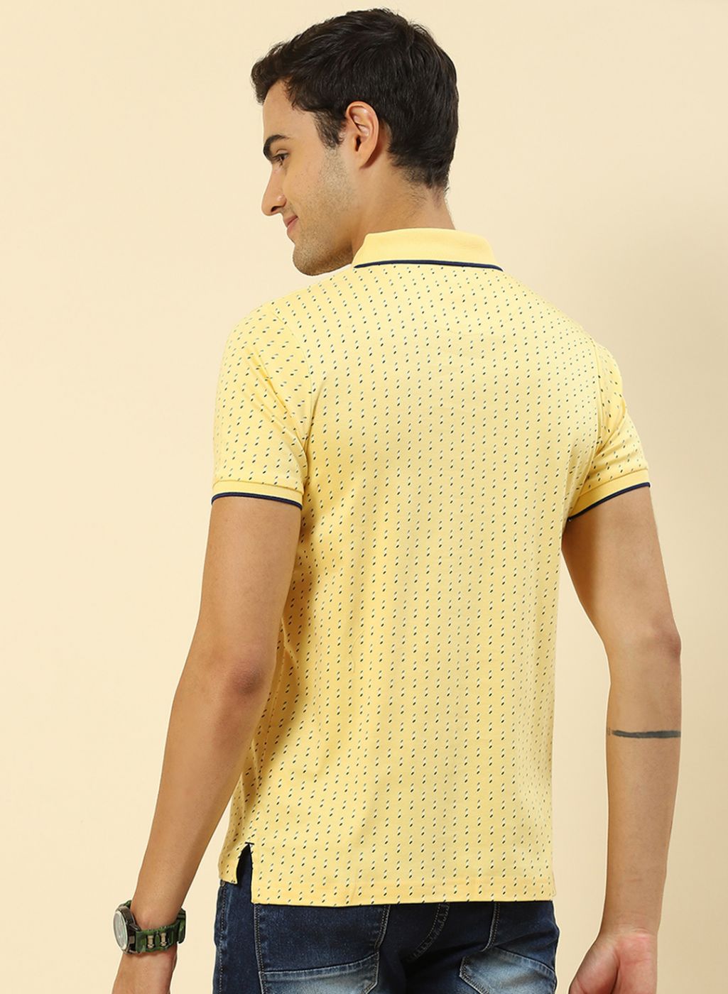 Men Yellow Printed T-Shirt