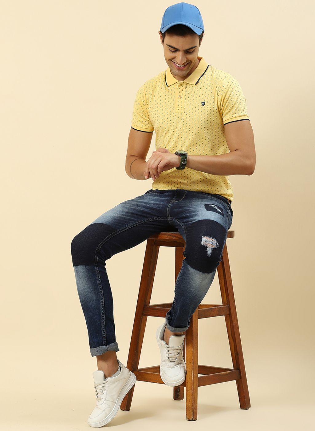 Men Yellow Printed T-Shirt