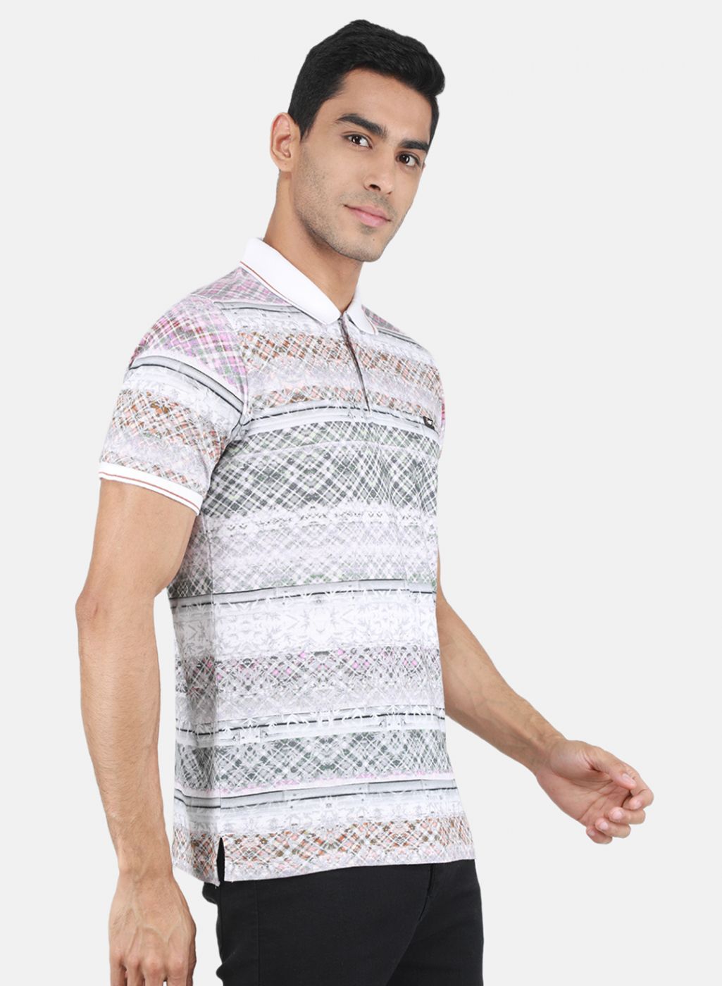 Men White & Brown Printed T-Shirt