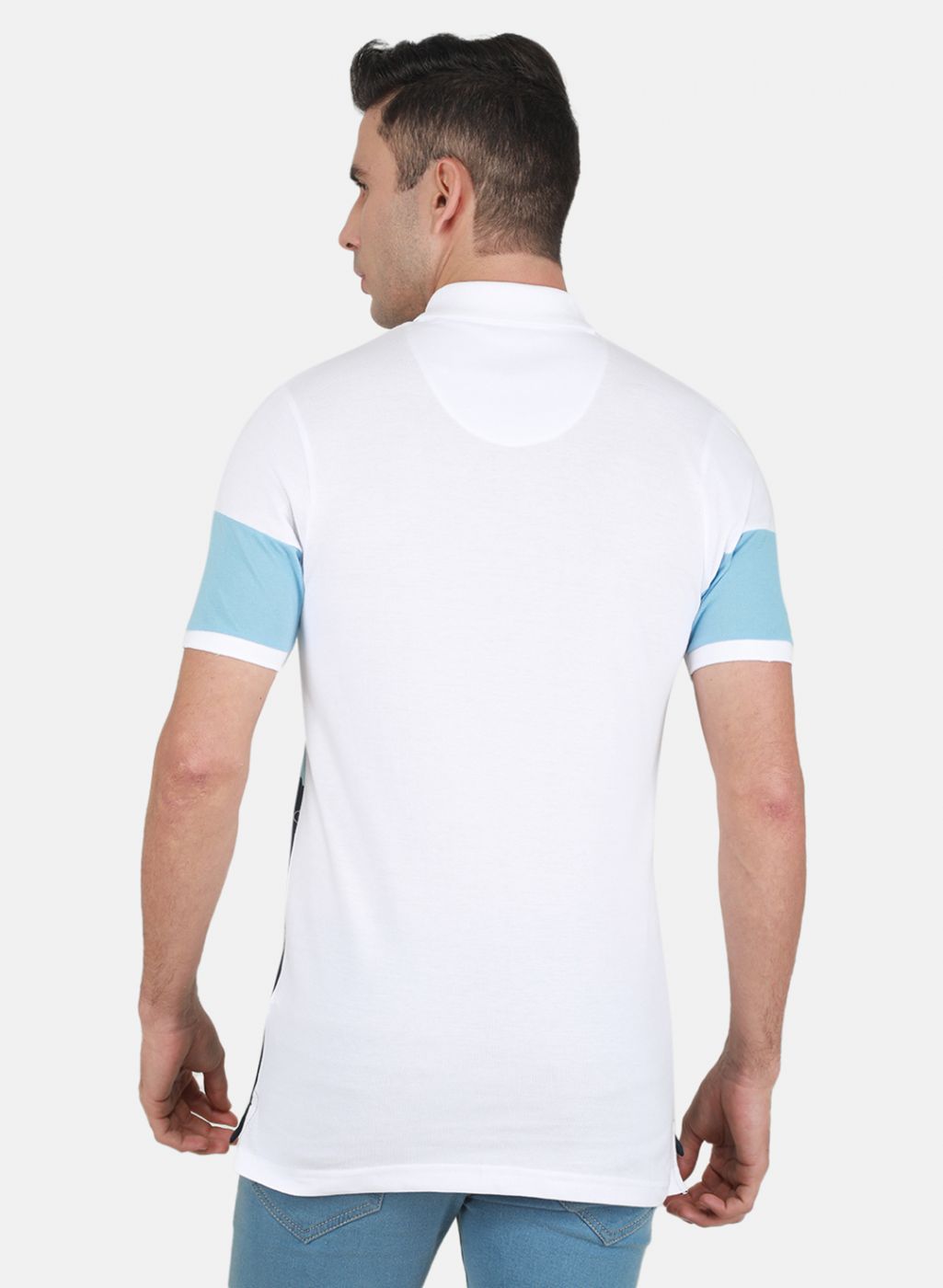 Men Sky Blue Printed T-Shirt