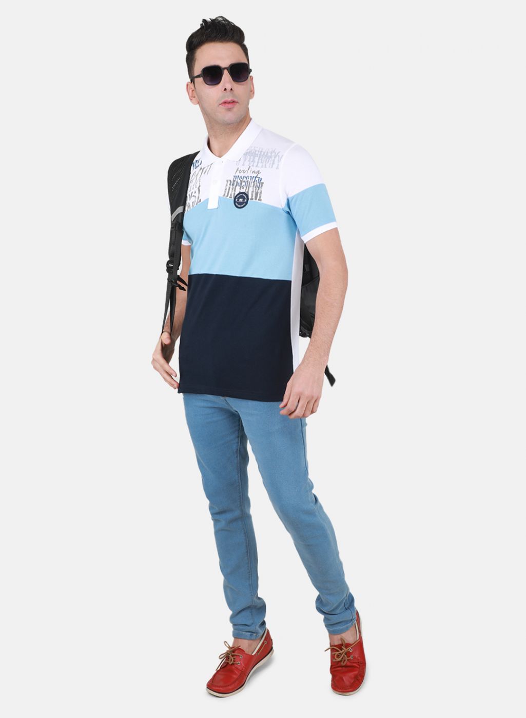 Men Sky Blue Printed T-Shirt