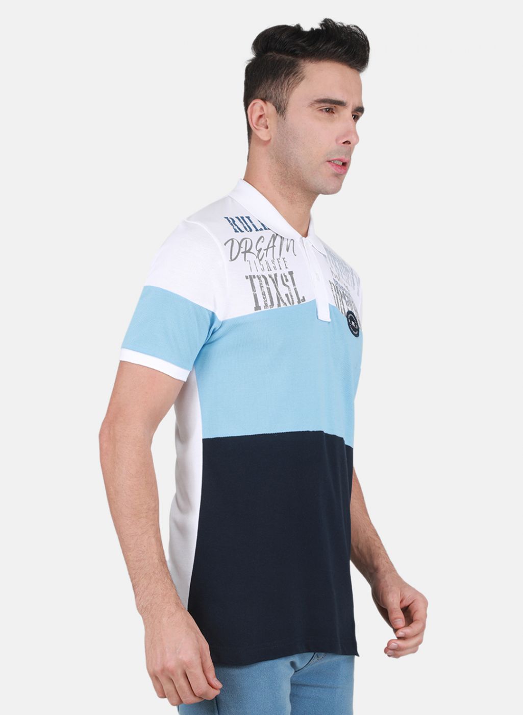 Men Sky Blue Printed T-Shirt