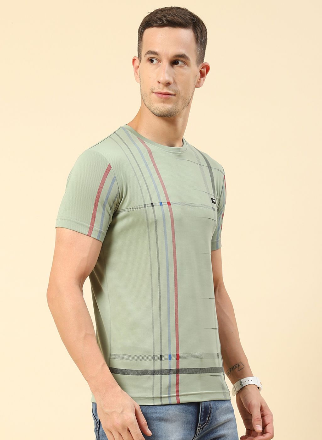 Men Green Printed T-Shirt