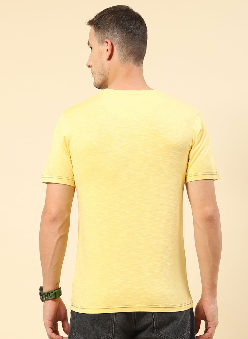 Men Yellow Printed T-Shirt