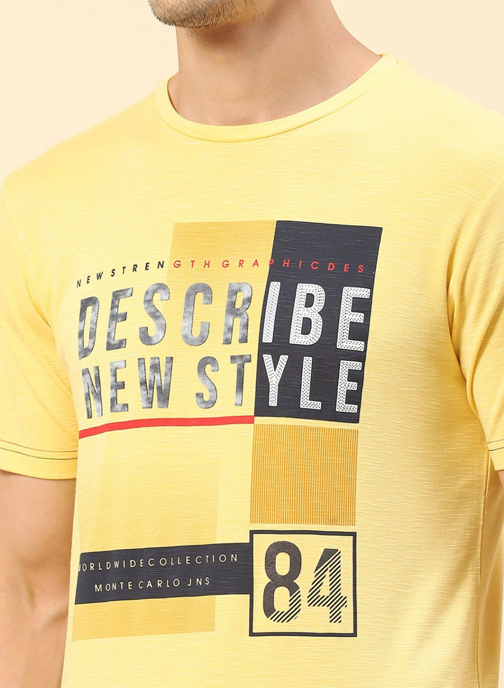 Men Yellow Printed T-Shirt