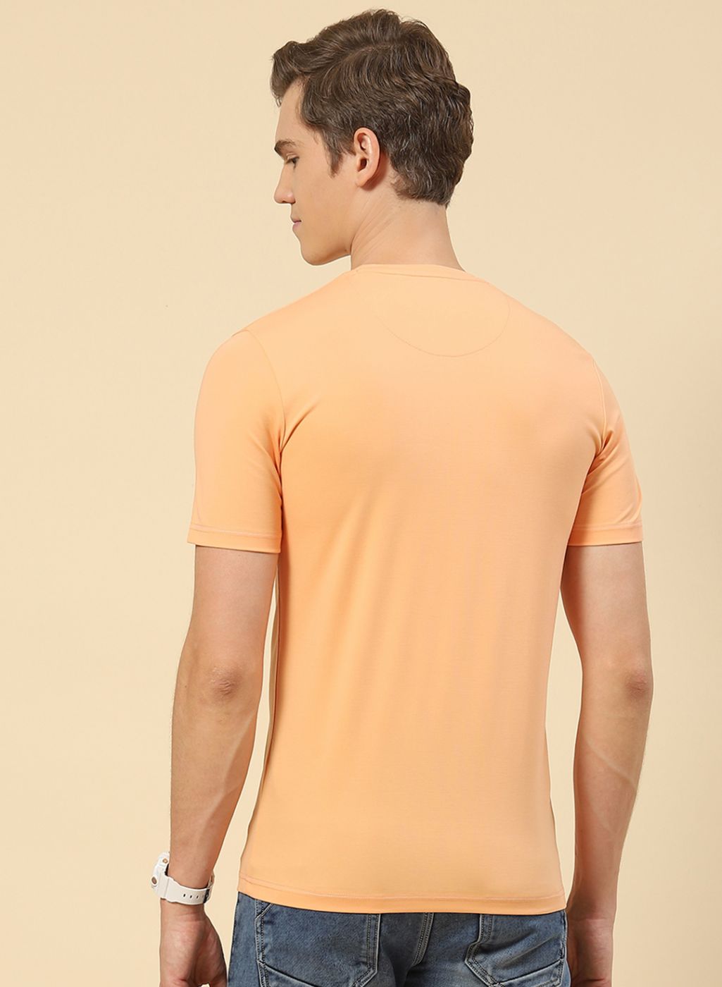 Men Orange Printed T-Shirt