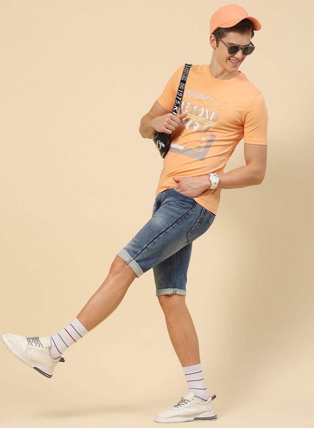 Men Orange Printed T-Shirt