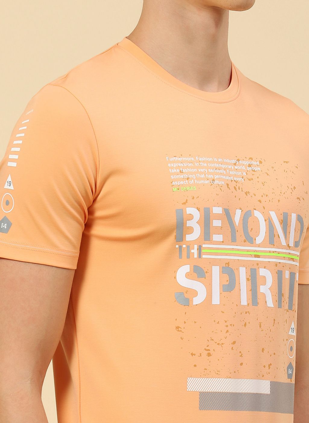 Men Orange Printed T-Shirt