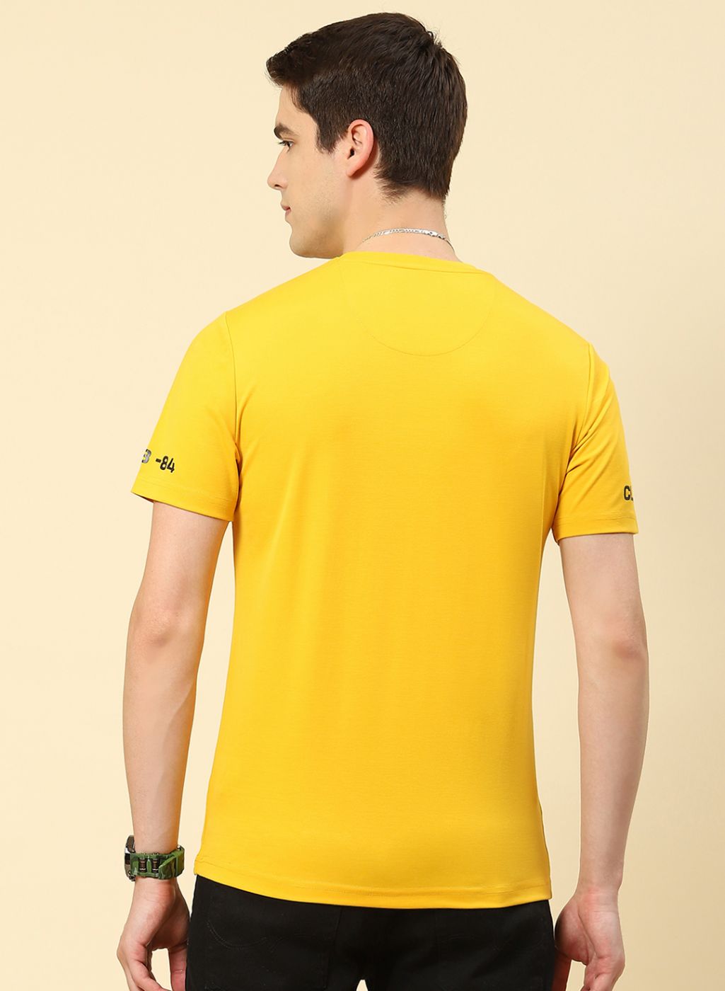 Men Yellow Printed T-Shirt