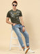 Men Olive Printed T-Shirt