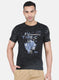 Men Black Printed T-Shirt