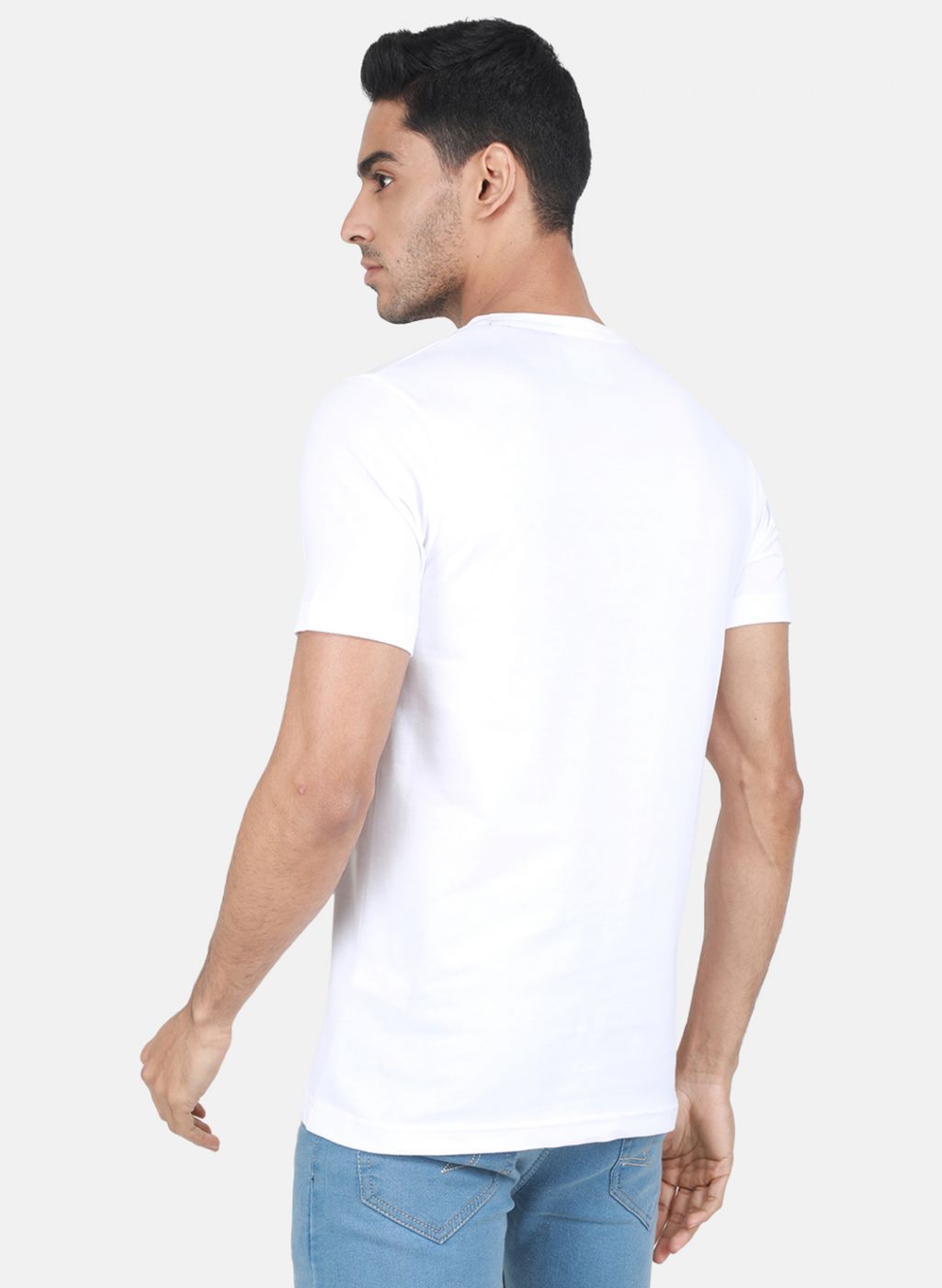 Men White Printed T-Shirt