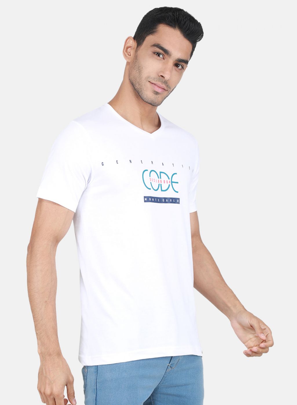 Men White Printed T-Shirt