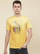 Men Yellow Printed T-Shirt