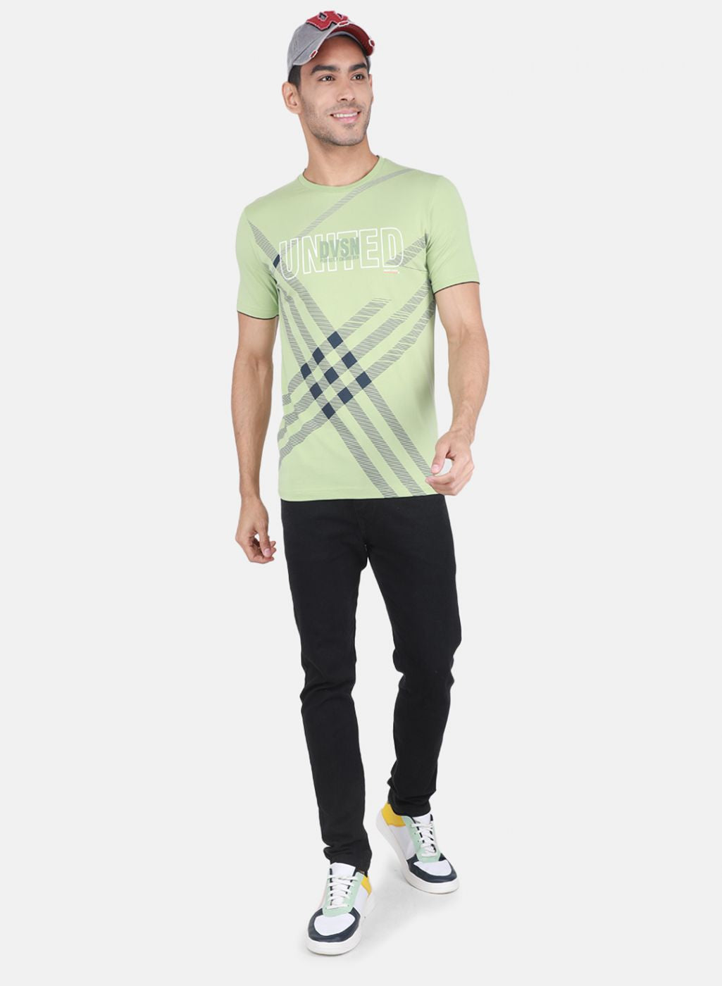 Men Light Green Printed T-Shirt